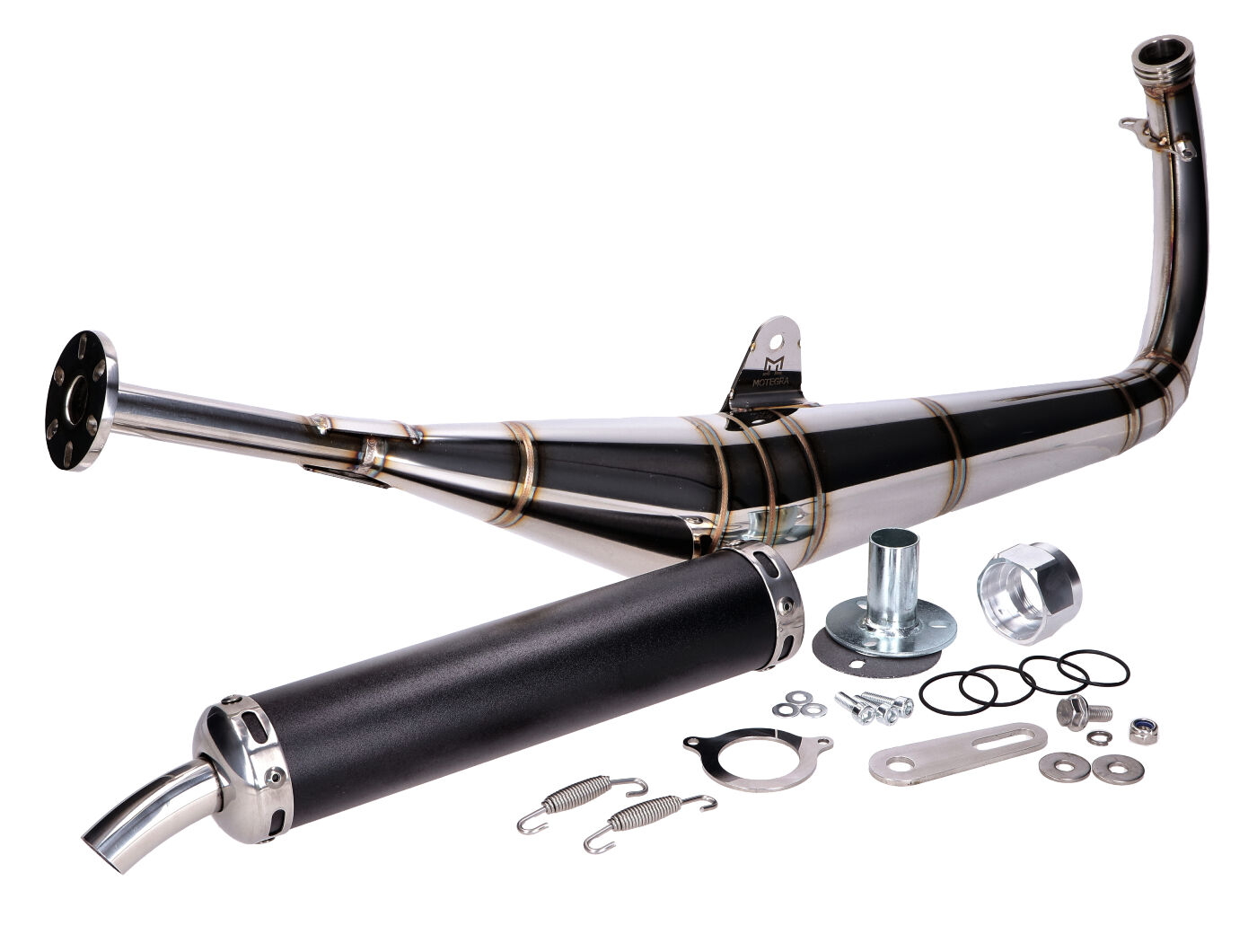 Išmetimo sistema Motegra Racing 60-110cc auksinėms siūlėms, įskaitant. galinis duslintuvas Simson S50, S51, S70