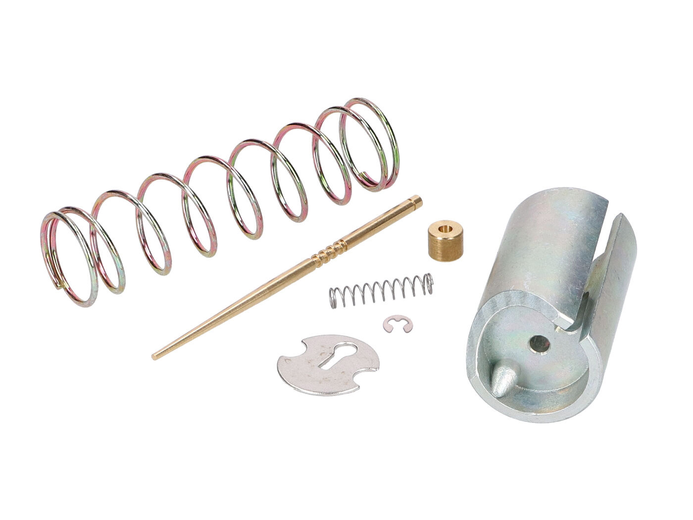 7 dalių karbiuratoriaus remonto komplektas su slankiu, dalinės apkrovos adata 16N3 BVF karbiuratoriui Simson S51, S53, S70, S83, SR50, SR80, KR51/2, M531, M541, M741