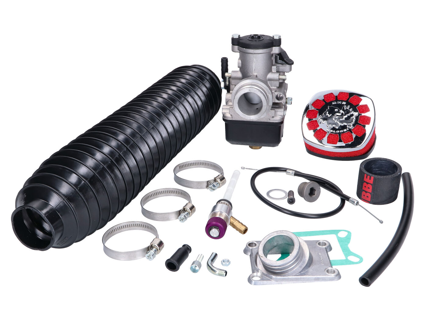 karbiuratoriaus komplektas Malossi MHR PHBH 26, skirtas Aprilia, Derbi, Gilera D50B0, D50B1, EBE, EBS