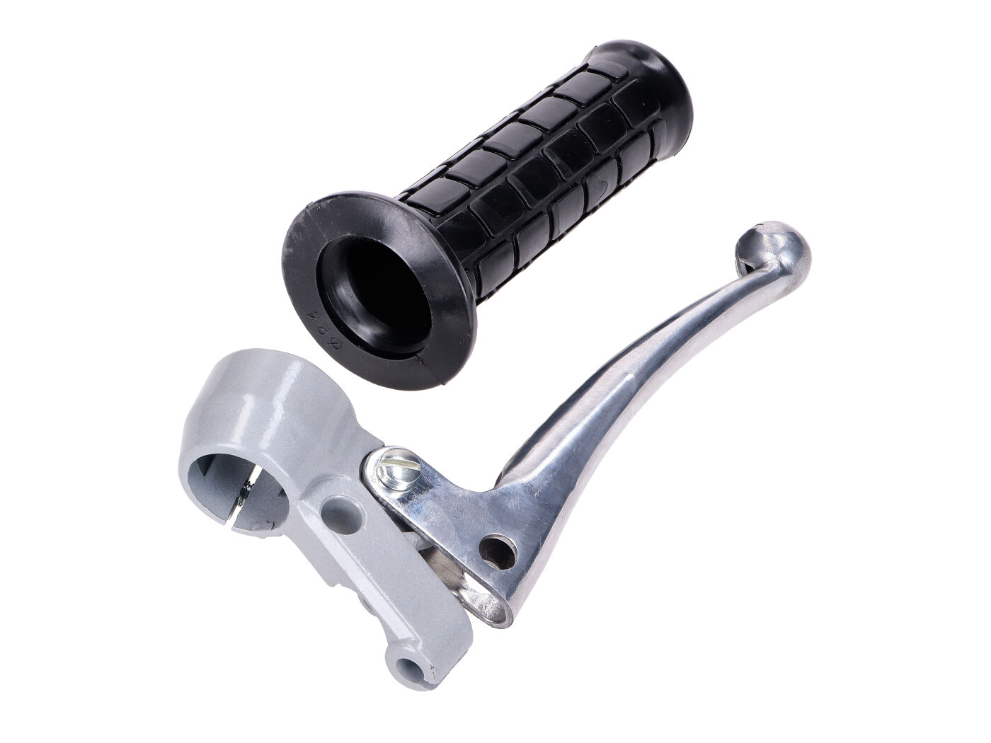 Sankabos rankena su gumine rankena sidabrinė 22 mm 100 mm, skirta Zündapp, Kreidler Flory, Hercules, Puch, KTM, DKW