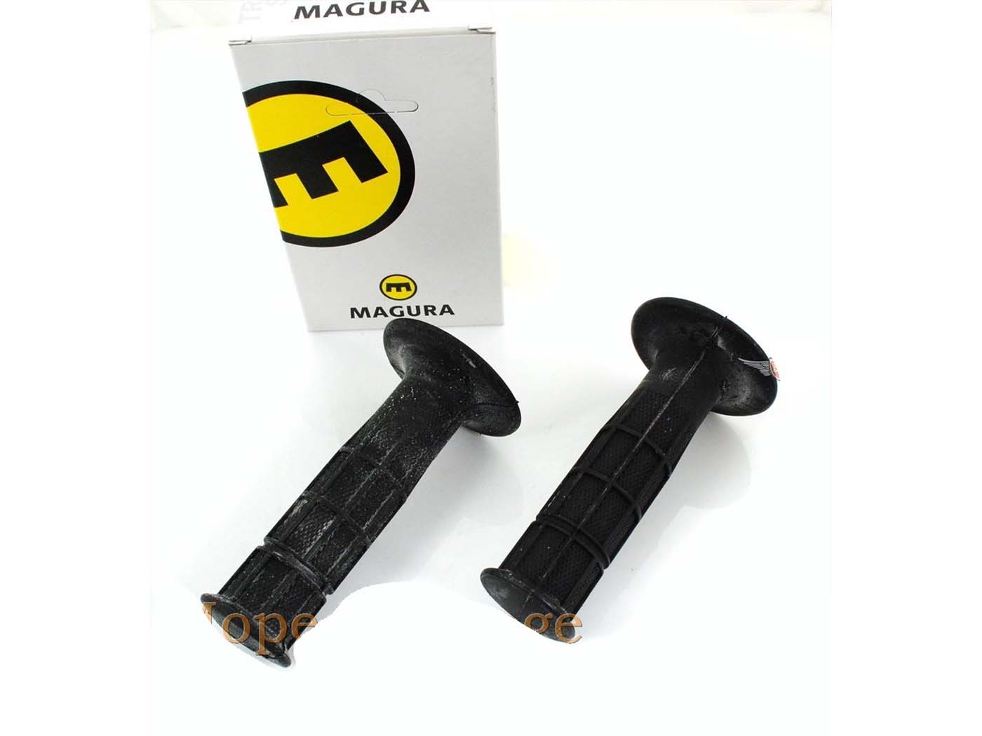 Guminė rankena Magura juoda 22/25mm 120mm skirta Zündapp GTS, KS, C 50 Sport, Kreidler Florett, Hercules K, MK, Prima, Supra, XE, Puch mopedas, mokick, lengvas motociklas, motociklas, mopedai