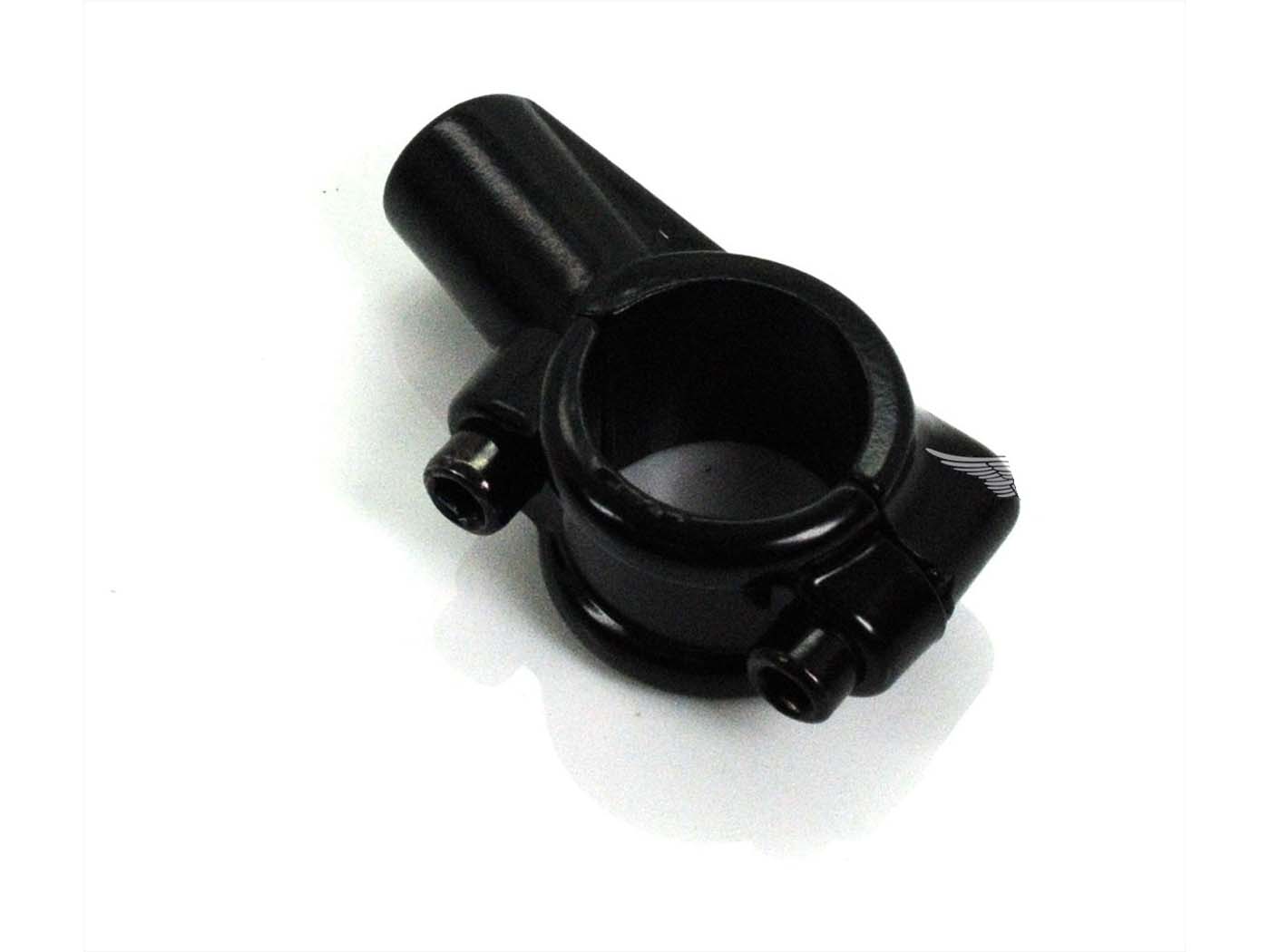 Veidrodžio laikiklis aliuminio juodas 22mm M10 x 1,25 skirtas Honda, Kawasaki, Suzuki, Yamaha, Zündapp, Kreidler, Hercules, mopedui, mokick, motoroleriui, motociklui