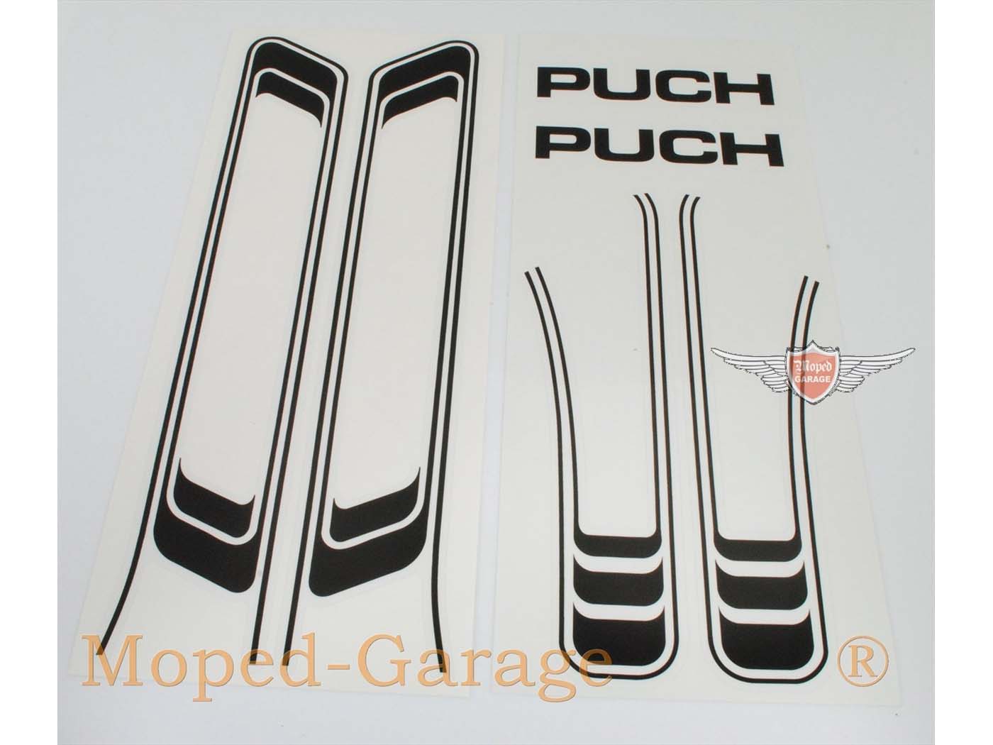 Lipdukų komplektas PVC juodas skaidrus 6 dalių Puch, Maxi, mopedas, mopedas, mokick