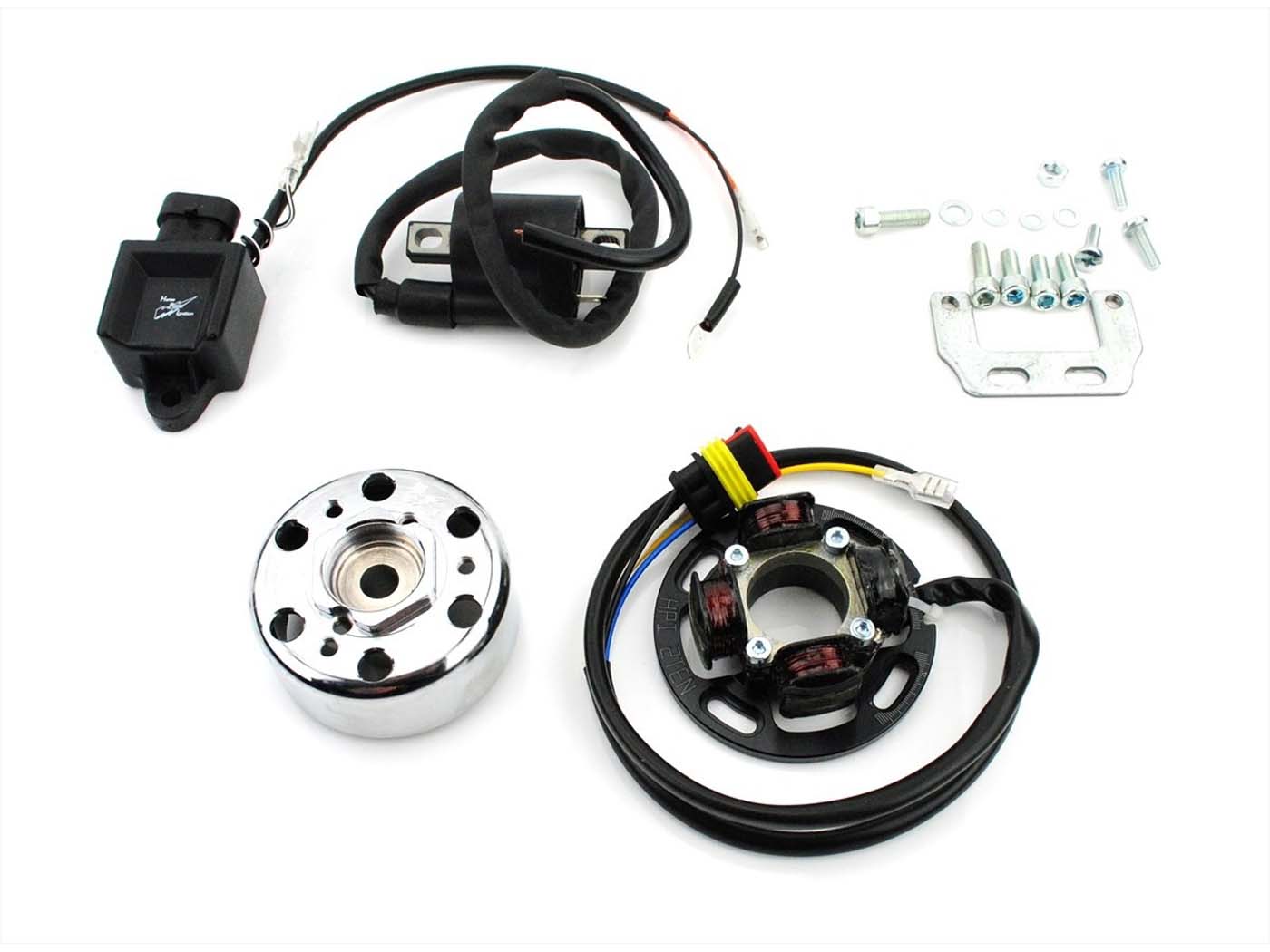Uždegimas 60W 71mm polių ratas 310g 13x10mm kūgio 85mm Statoriaus plokštelė NSU, greitai