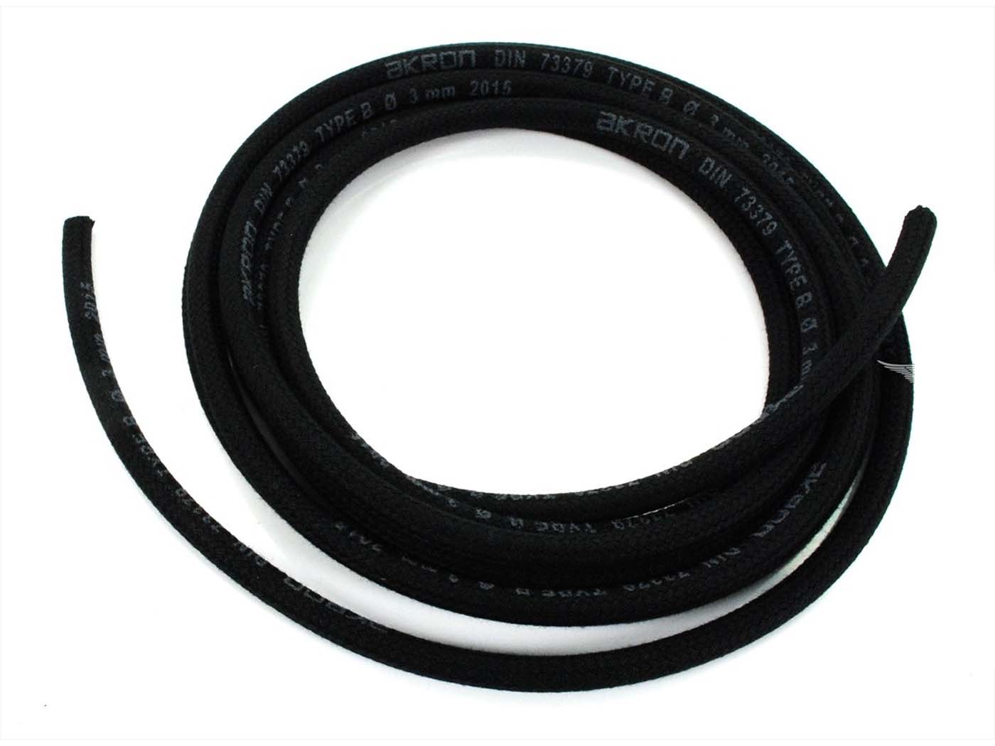 Žarnos audinys 3mm x 7mm 3m juodas Yamaha, Honda, Kawasaki, Suzuki, Piaggio