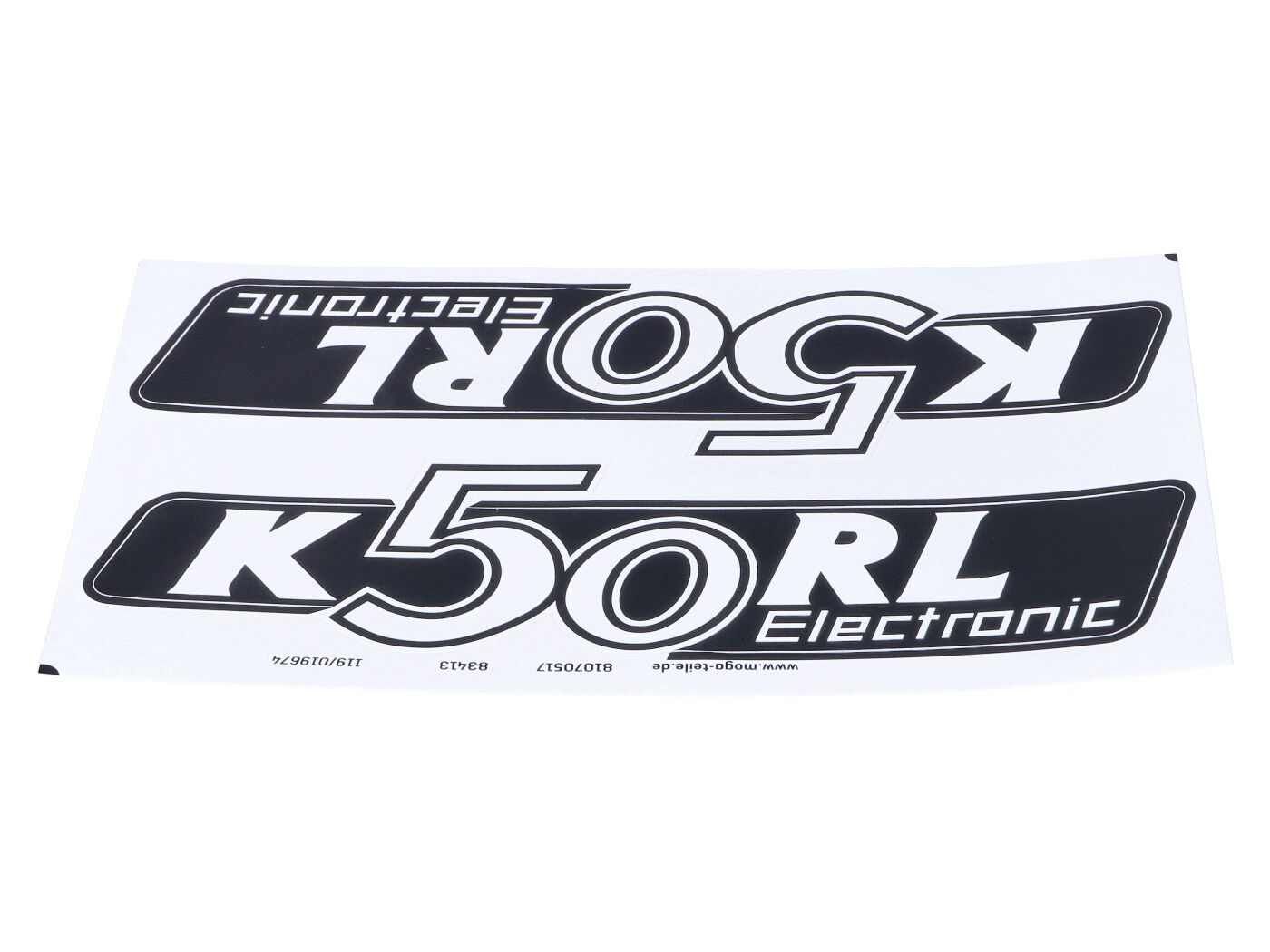 Lipdukų komplektas MOGA 2 vnt 160mm x 40mm, skirtas Hercules K 50 RL Electronic