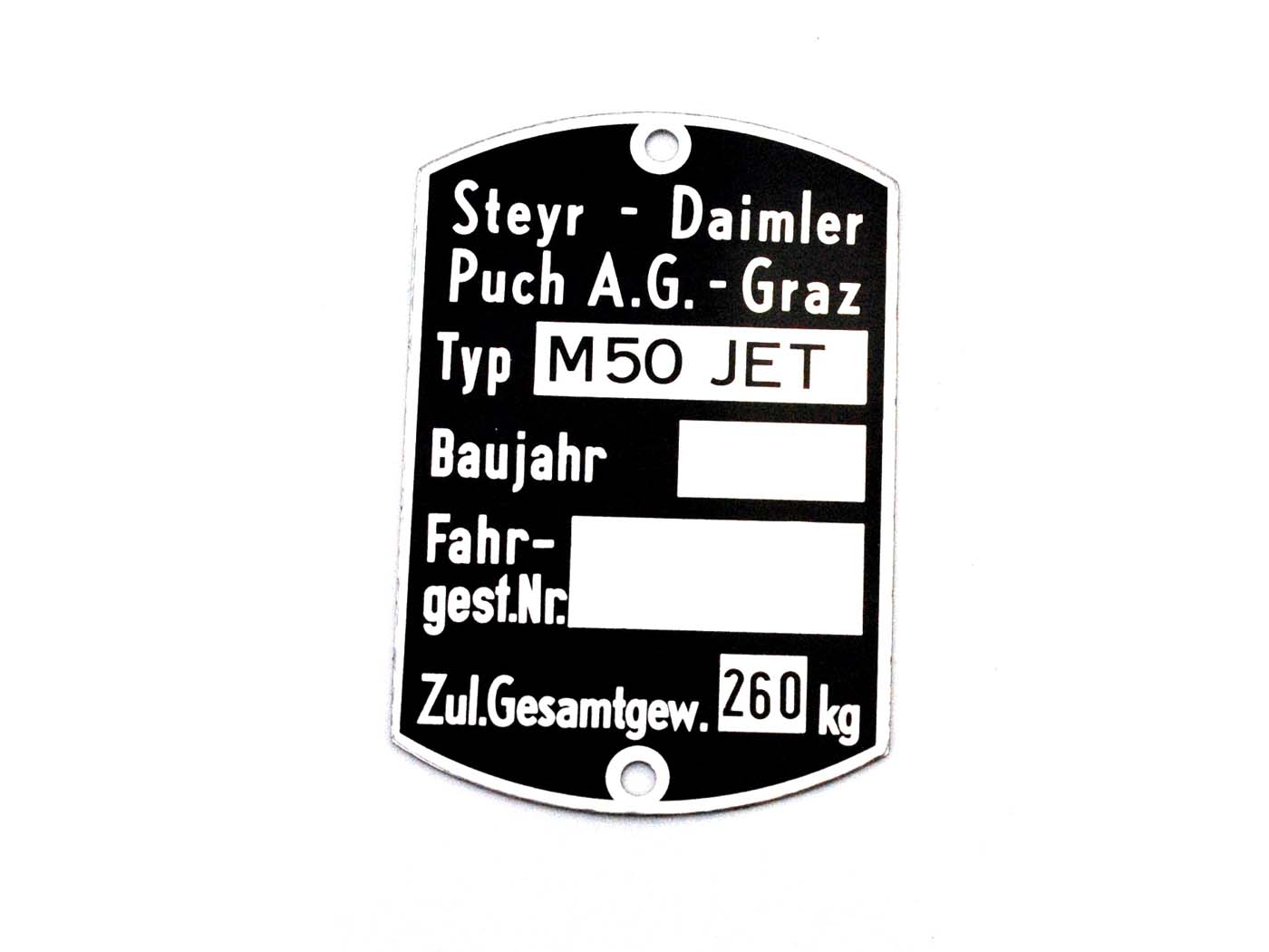 Rėmo tipo plokštės matmenys 59 x 40 mm Puch M 50 Jet