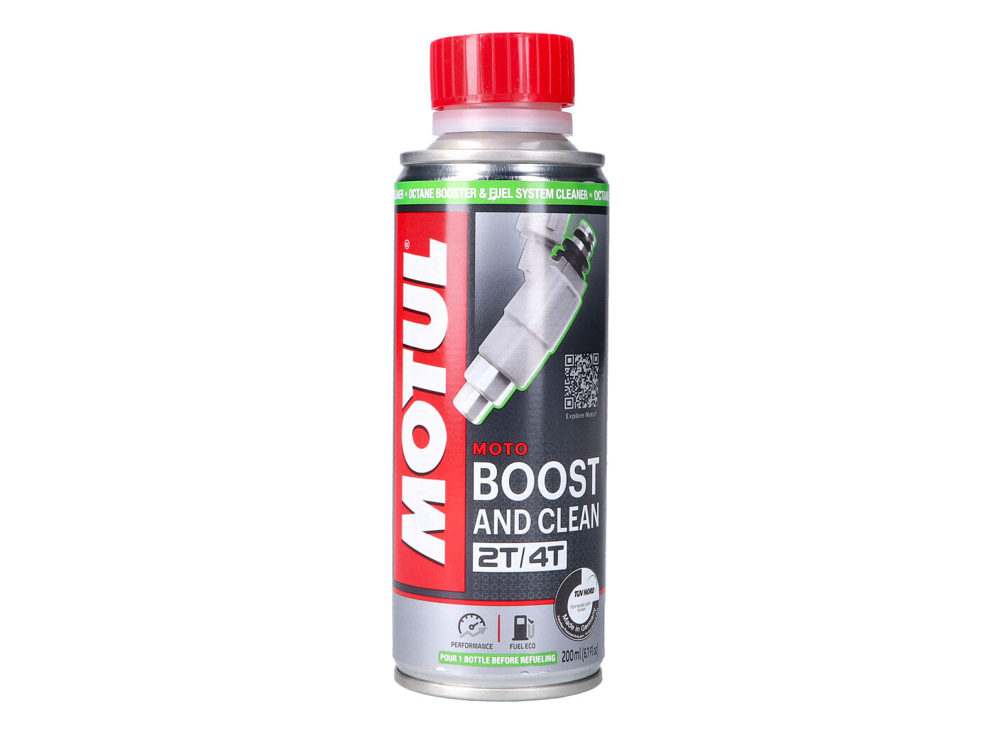 degalų sistemos valiklis / oktaninio skaičiaus stiprintuvas Motul Boost and Clean 200ml benzininiams varikliams