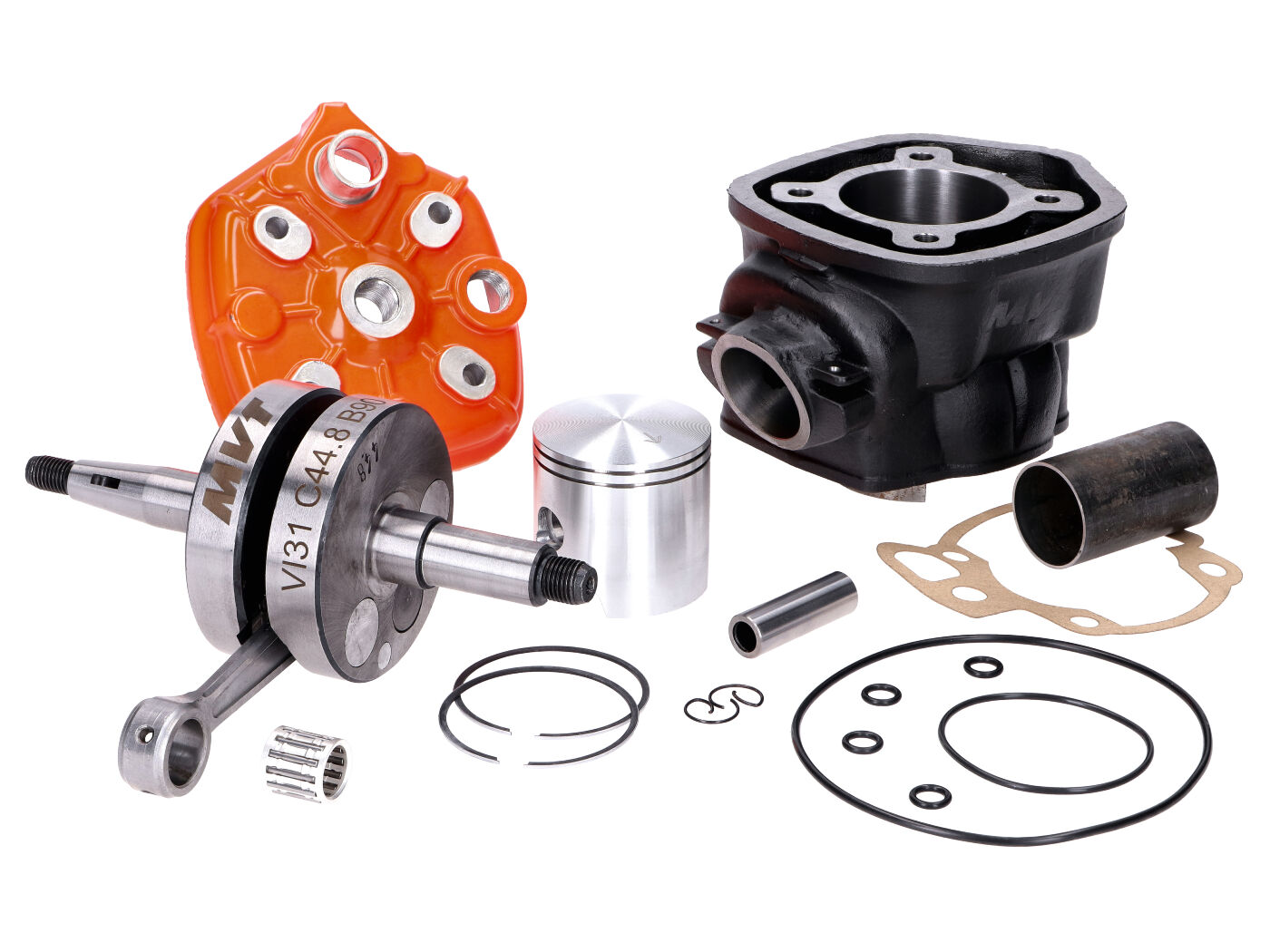 Didelės skylės Cilindro komplektas MVT Iron Max su 45 mm eigos alkūniniu velenu PP=13 mm 90cc Minarelli AM6