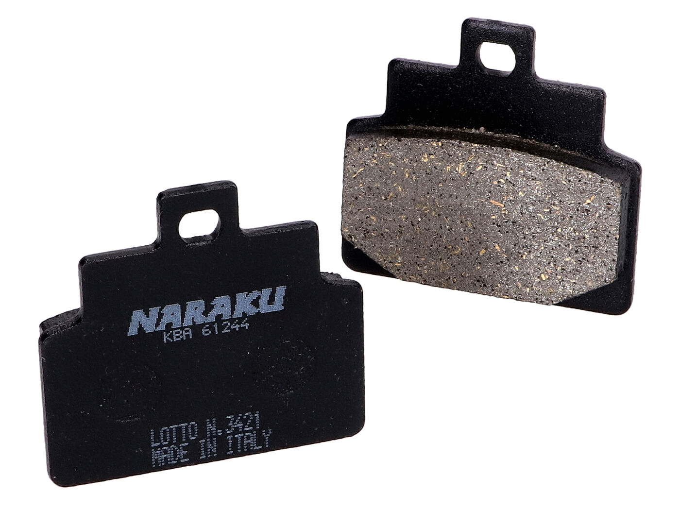 Stabdžių kaladėlės Naraku organic, skirtos Aprilia Scarabeo 100, Leonardo