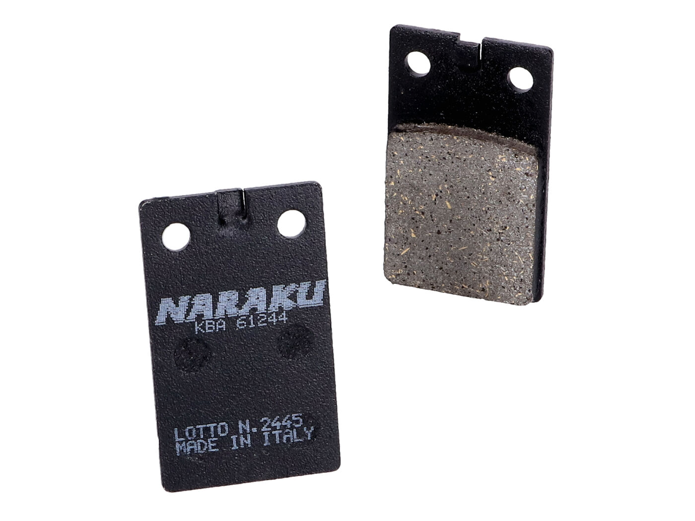 Stabdžių kaladėlės Naraku organic, skirtos Malaguti F12 Phantom, Crosser, Simson S51 (su priekiniais diskiniais stabdžiais), S53, S83
