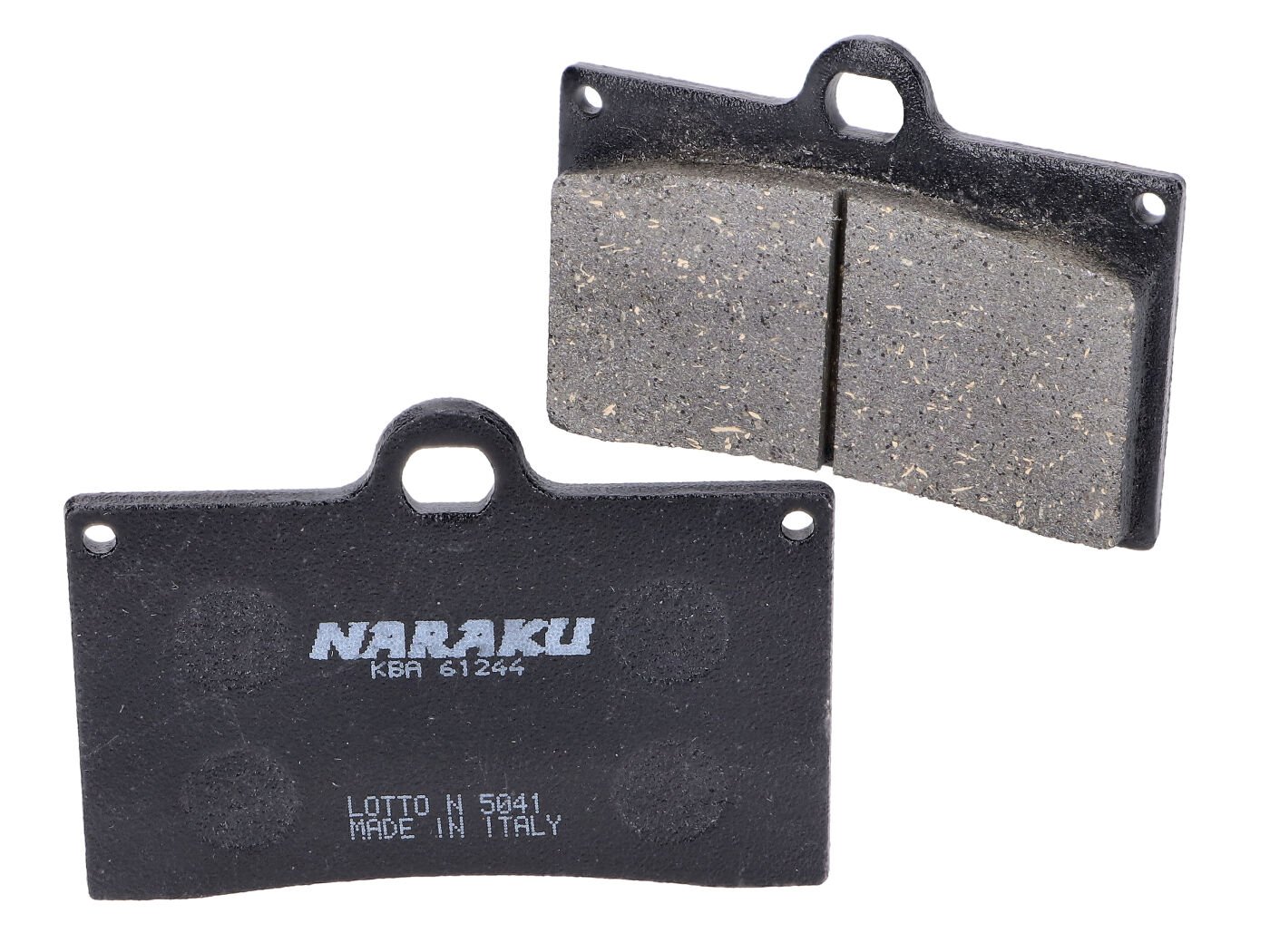 Stabdžių kaladėlės Naraku organic, skirtos Aprilia RS 50 14-16, RS4 125, Cagiva Mito 125, Derbi GPR 50 2T Euro2 / 125 4T Euro3