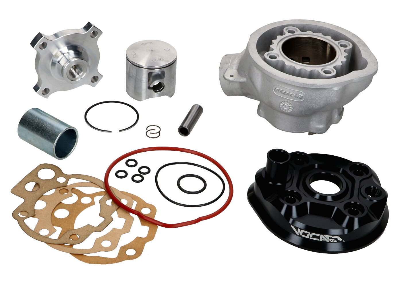 Cilindro komplektas Voca Bestia dangteliai juodi 80cc d.50mm Minarelli AM6