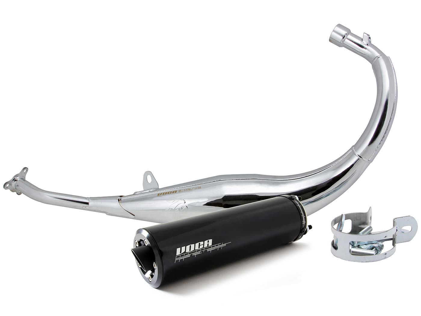 išmetimo VOCA Chromuotas 50/70cc juodas duslintuvas Derbi EBE, EBS, D50B Enduro, Supermoto