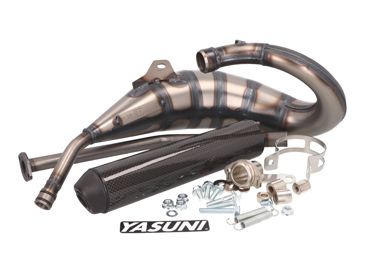 Duslintuvas Yasuni Cross HM MAX Carbon Look pluoštas, skirtas Aprilia RX, SX, Derbi R, SM, Gilera RCR, SMT = YA233TC