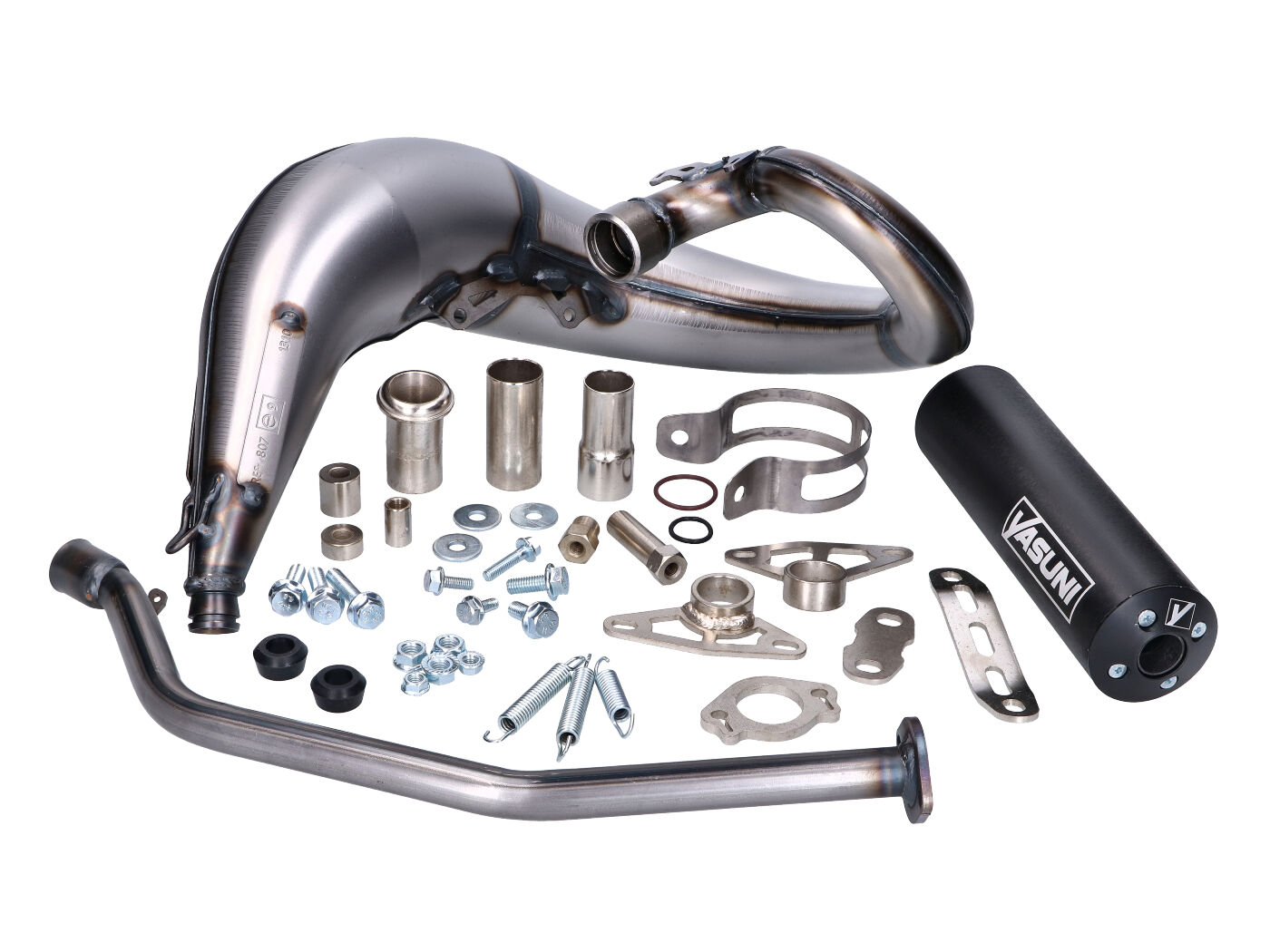 Išmetimo sistema Yasuni Cross ML juoda, skirta Aprilia RX, SX, Derbi Senda, Gilera EBE, EBS, D50B