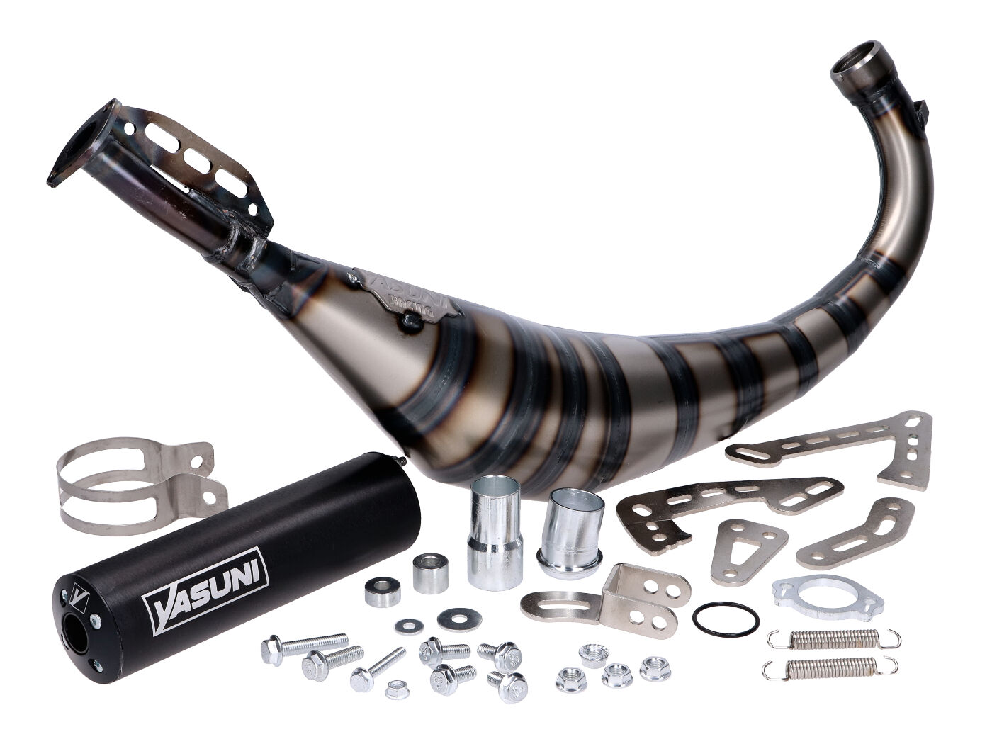 Yasuni R3 Carrera MAX PRO juodas Duslintuvas, skirtas Aprilia RX, Derby Road, Beta RR, SM, Rieju MRT, MRX, Motorhispania Furia, D50B0, EBE, EBS