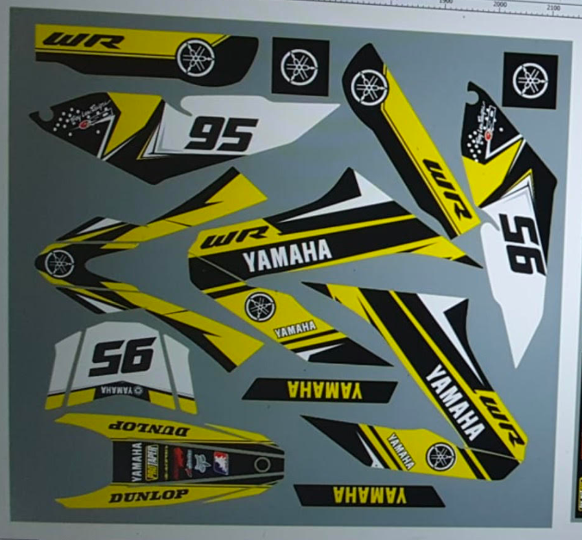 Yamaha WR 125 Yellow & White grafikų komplektas